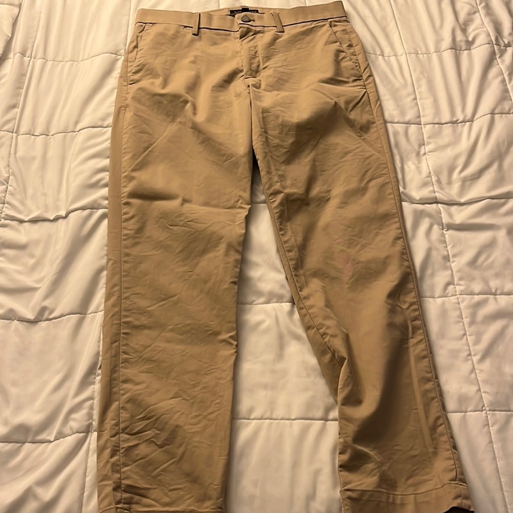 Khaki colored banana republic “tech” pants